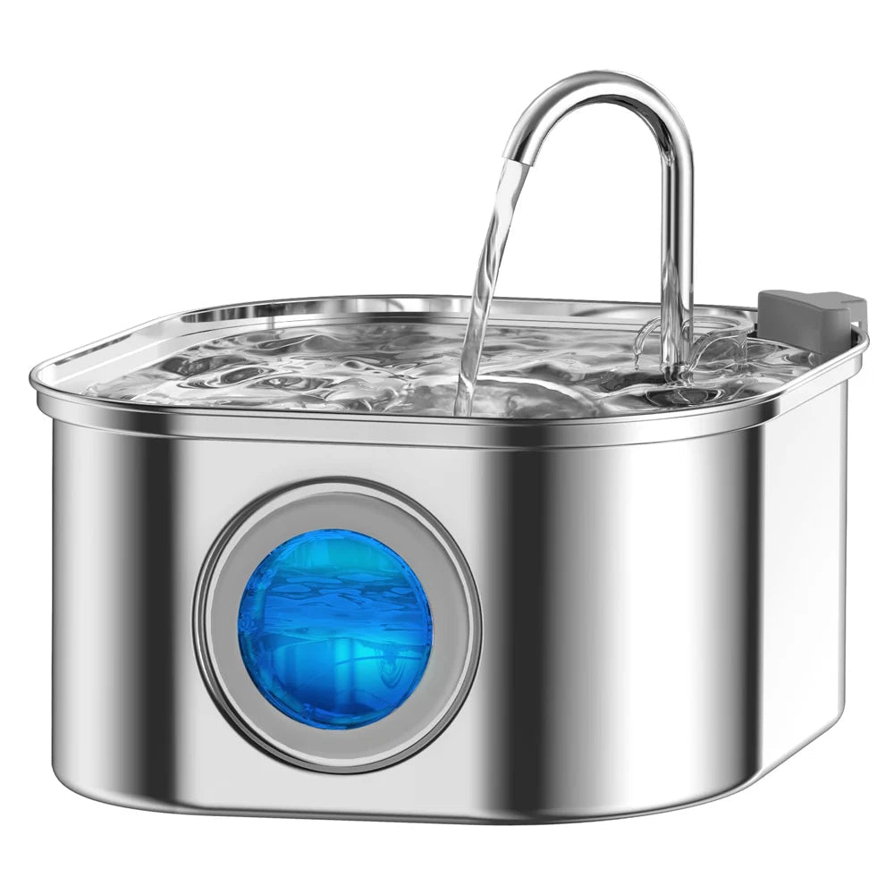 Stainless Steel Cat Water Fountain 3.2L – Ultra Quiet Pet Fountain with Double Filtration System for sale - High quality | Mufaal.com