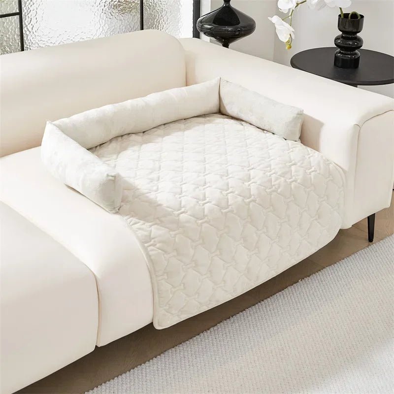 Soft 2-in-1 dog sofa bed and blanket by Mufaal.com, anti-anxiety pet mat for couch or floor, plush and comfortable for dogs.