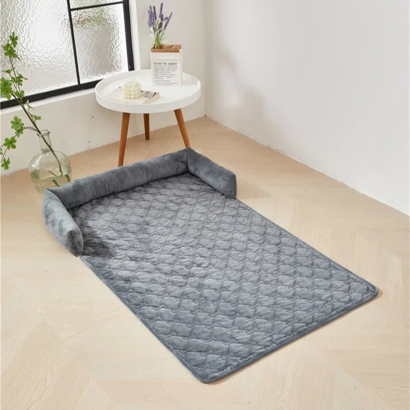 Soft 2-in-1 dog sofa bed and blanket by Mufaal.com, designed for anti-anxiety comfort on couch or floor.