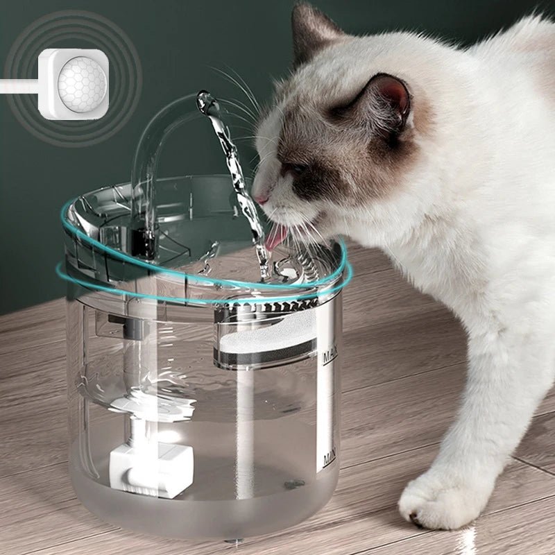 Automatic Cat Water Fountain 2L – Ultra Quiet Pet Water Dispenser with Charcoal Filter & Flowing Water System for sale - High quality | Mufaal.com