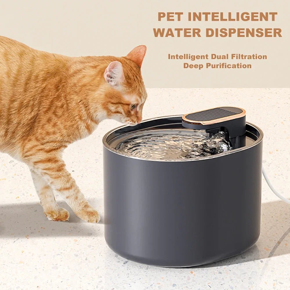 Automatic Cat Water Fountain 3L – Ultra Quiet Pet Fountain with Triple Filtration & LED Light for sale - High quality | Mufaal.com