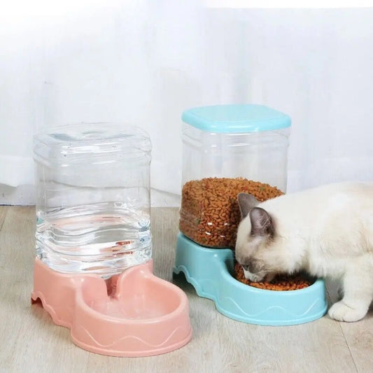 Automatic Pet Feeder & Water Dispenser 3.8L – Gravity Food & Water Bowl for Cats & Dogs for sale - High quality | Mufaal.com