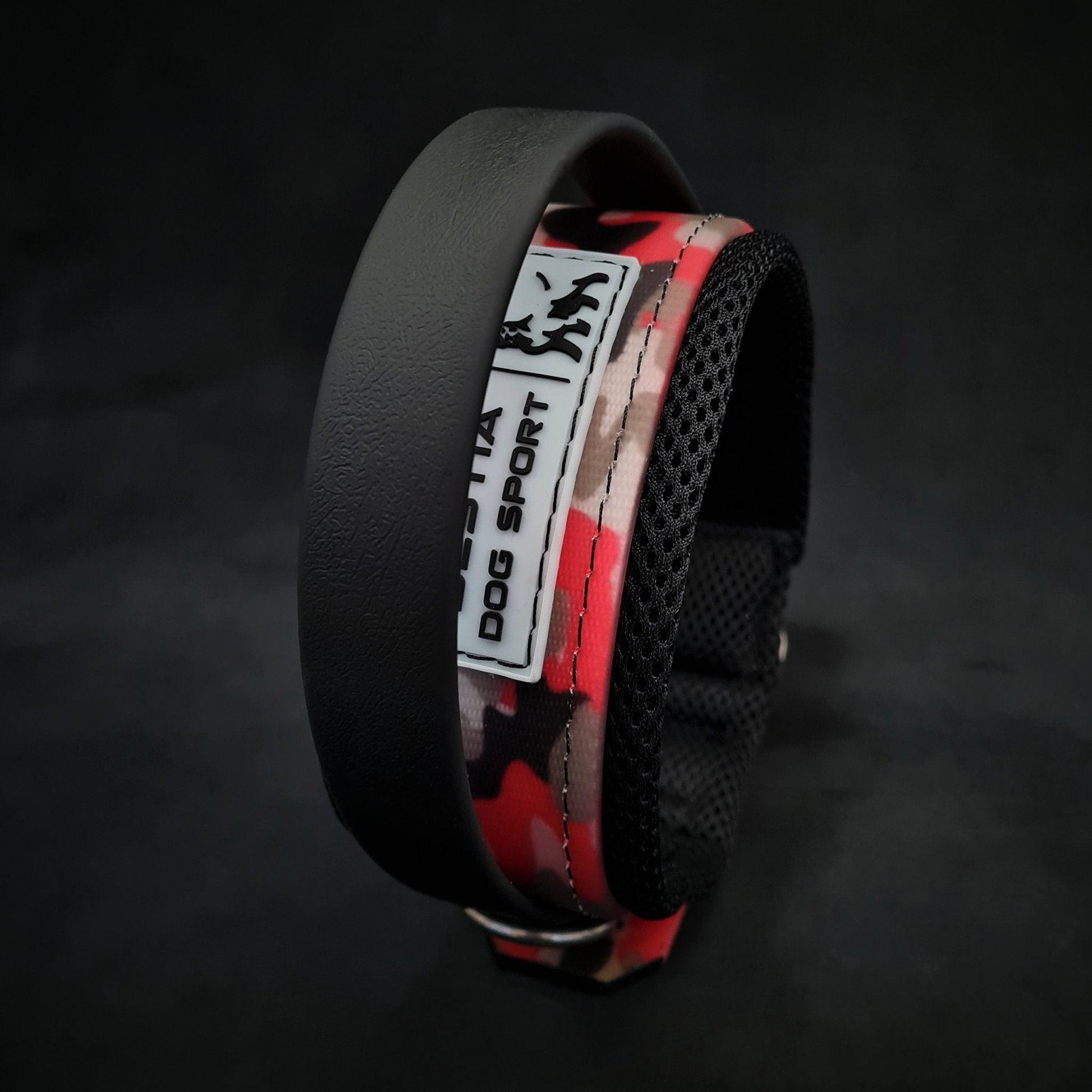 BESTIA DOG SPORT HANDLE COLLAR RED CAMO for sale - High quality Training gear | Mufaal.com