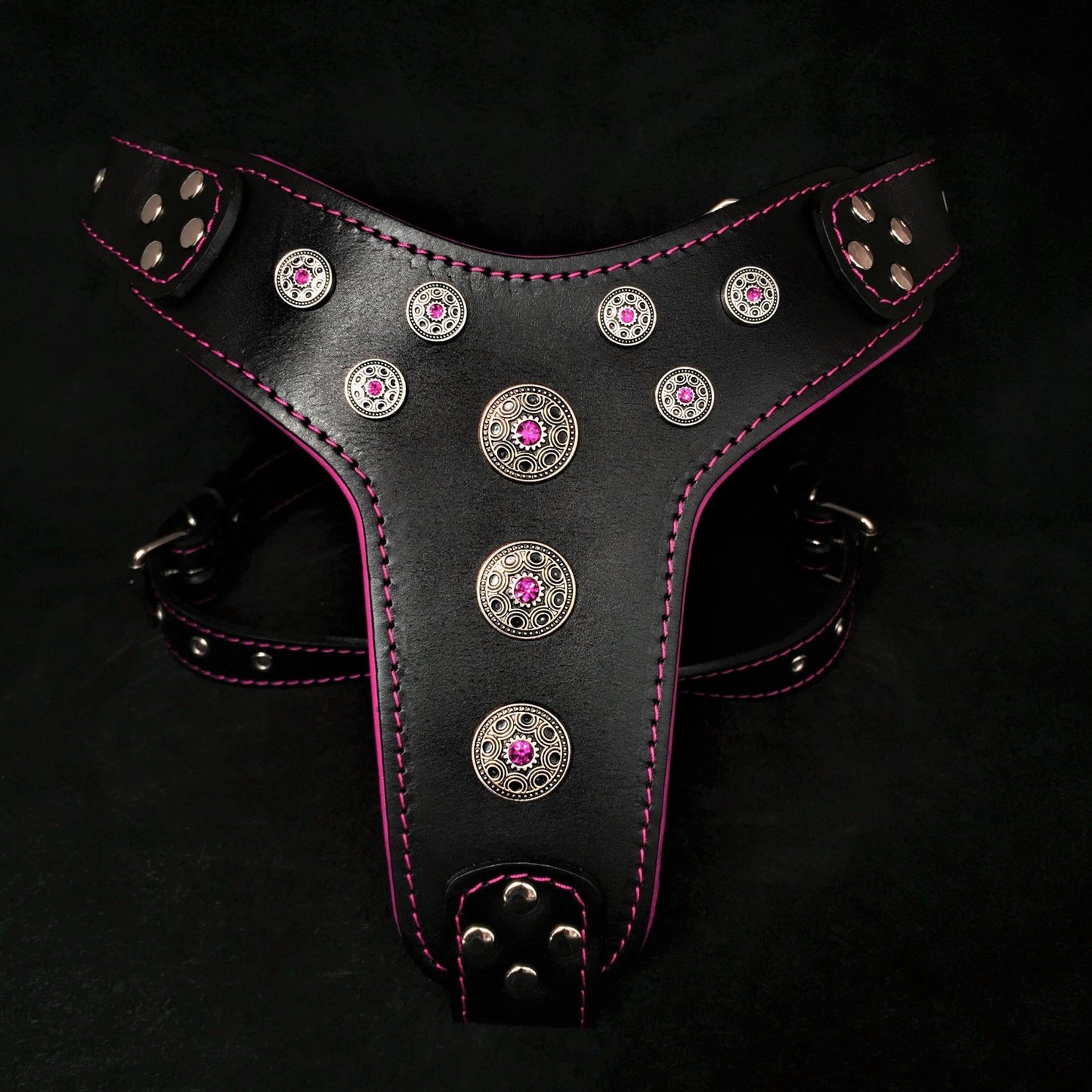 ''Bijou'' harness Black & Pink for big dogs for sale - High quality Harnesses | Mufaal.com
