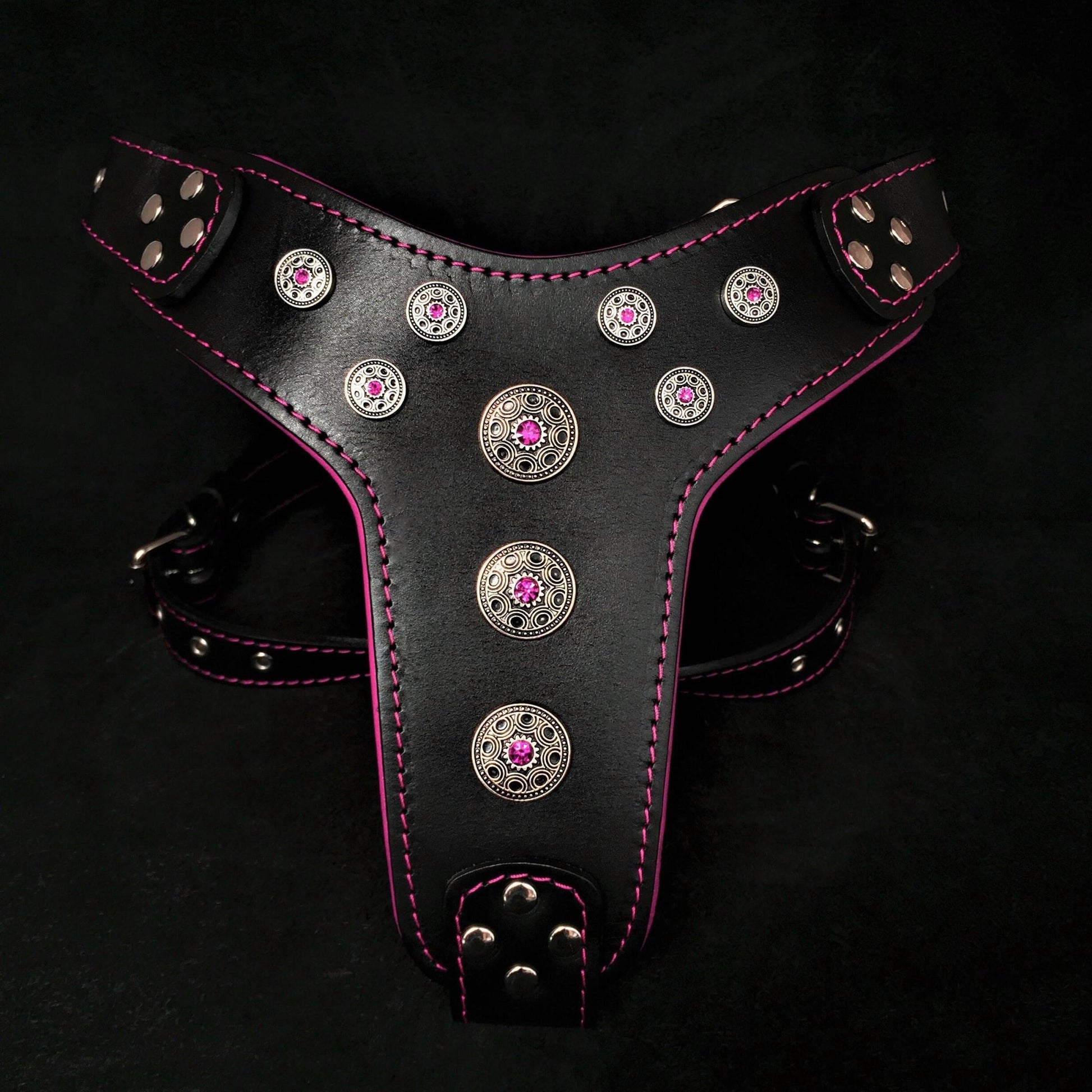 ''Bijou'' harness Black & Pink for big dogs for sale - High quality Harnesses | Mufaal.com