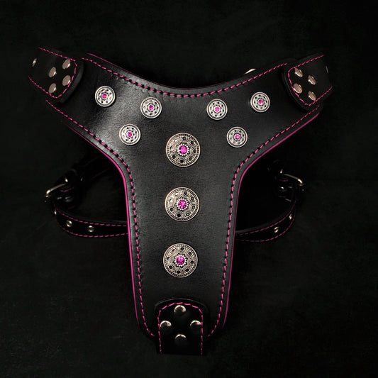 ''Bijou'' harness Black & Pink for big dogs for sale - High quality Harnesses | Mufaal.com