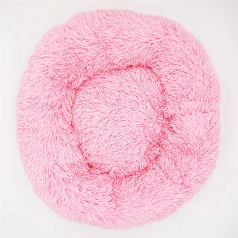 Soft, washable Calming Donut Pet Bed by Mufaal.com, designed for dogs and cats to provide comfort and reduce anxiety.