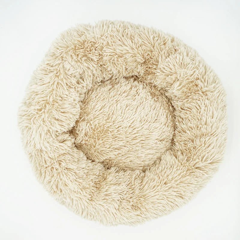 Ultra-soft Calming Donut Pet Bed by Mufaal.com, plush, washable anti-anxiety bed for dogs and cats, cozy and supportive.