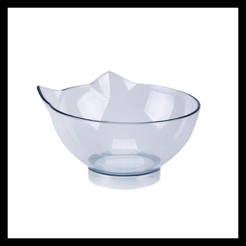 Raised cat and dog feeder bowls with a 15-degree tilt, stand, and neck guard for easy feeding of cats and kittens.