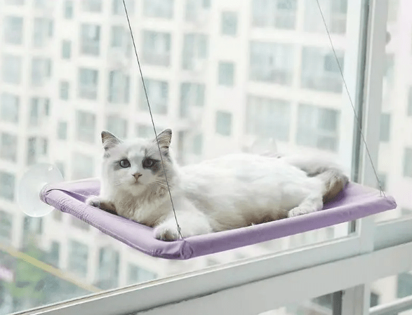 Cat Hammock Bed for Indoor Cats – Soft Hanging Pet Hammock with Adjustable Straps, Washable Space - Saving Cat Bed for Chairs, Crates & Small Pets for sale - High quality | Mufaal.com