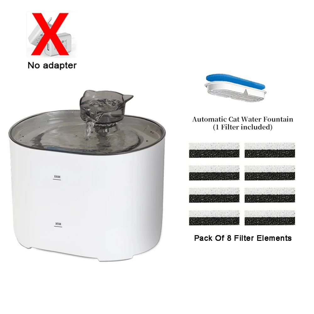Cat Water Fountain 2.2L – Ultra Silent Automatic Pet Fountain with Triple Filtration System for sale - High quality | Mufaal.com