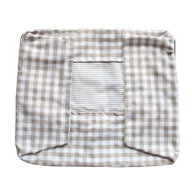 Soft plush raised pet bed for dogs and cats with head support, washable and comfortable for cozy lounging.