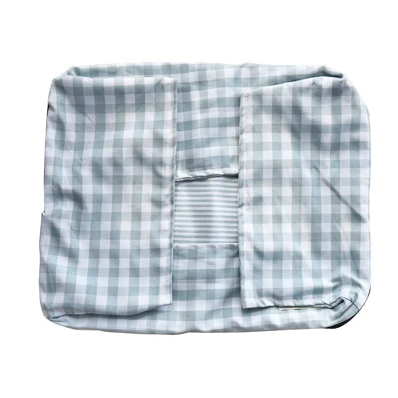 Soft plush raised pet bed for dogs and cats with head support, washable and comfortable for cozy resting.