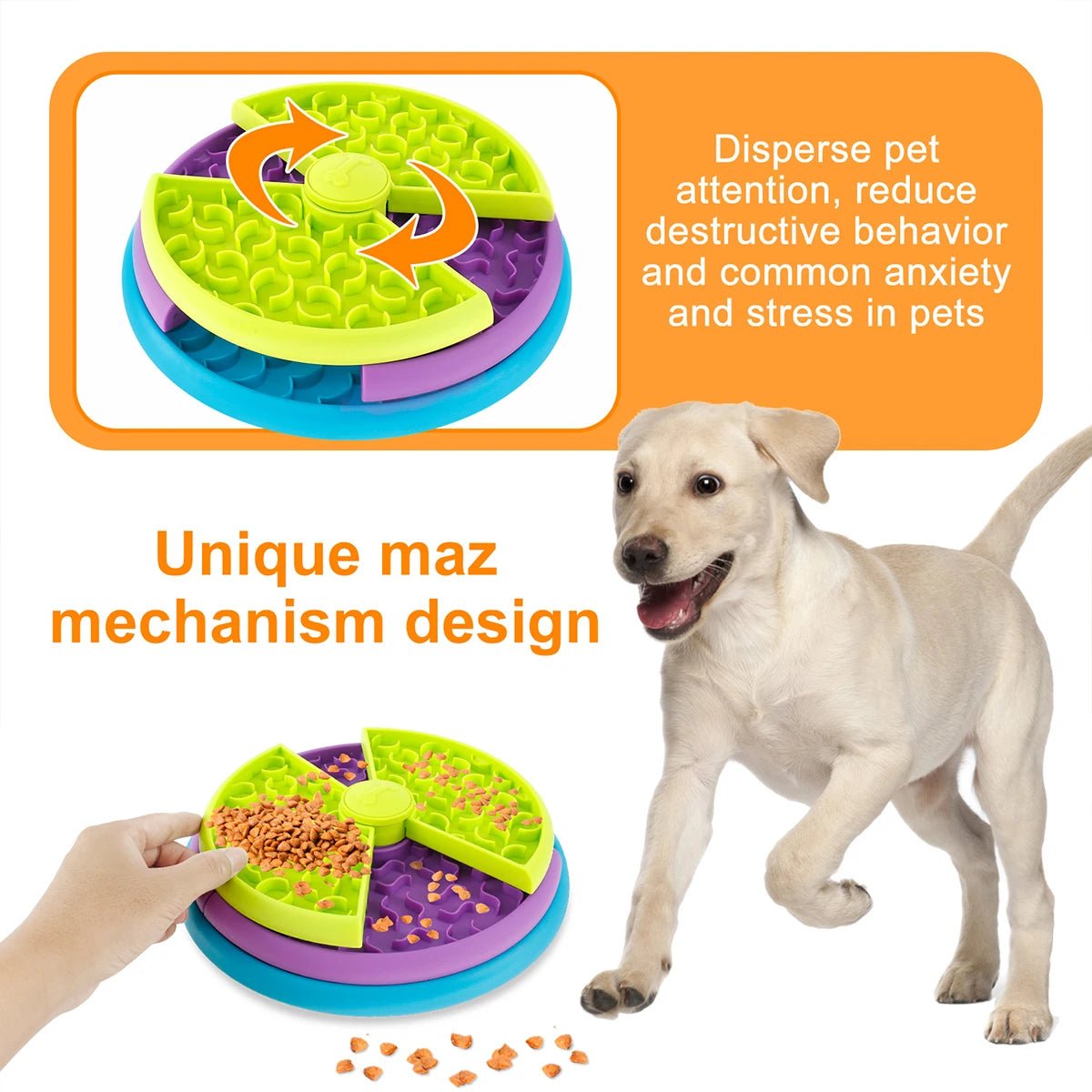 Dog Slow Feeder Bowl – Anti - Choking Puzzle Feeding Bowl for Healthy Digestion (Maze Design) for sale - High quality | Mufaal.com
