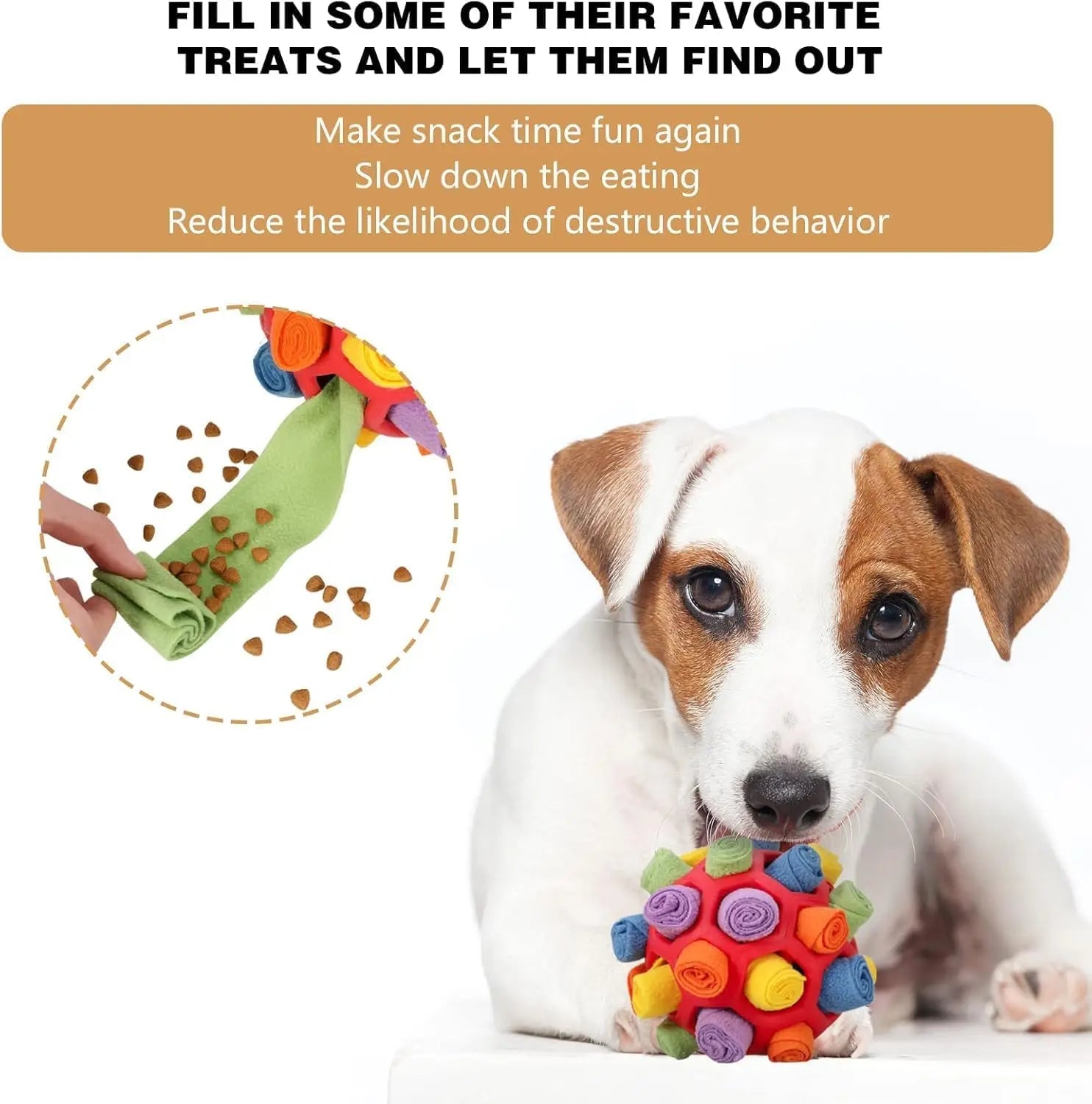 Dog Snuffle Ball Toy – Interactive Treat Puzzle for Mental Stimulation, Anxiety Relief & Energy Release for sale - High quality | Mufaal.com