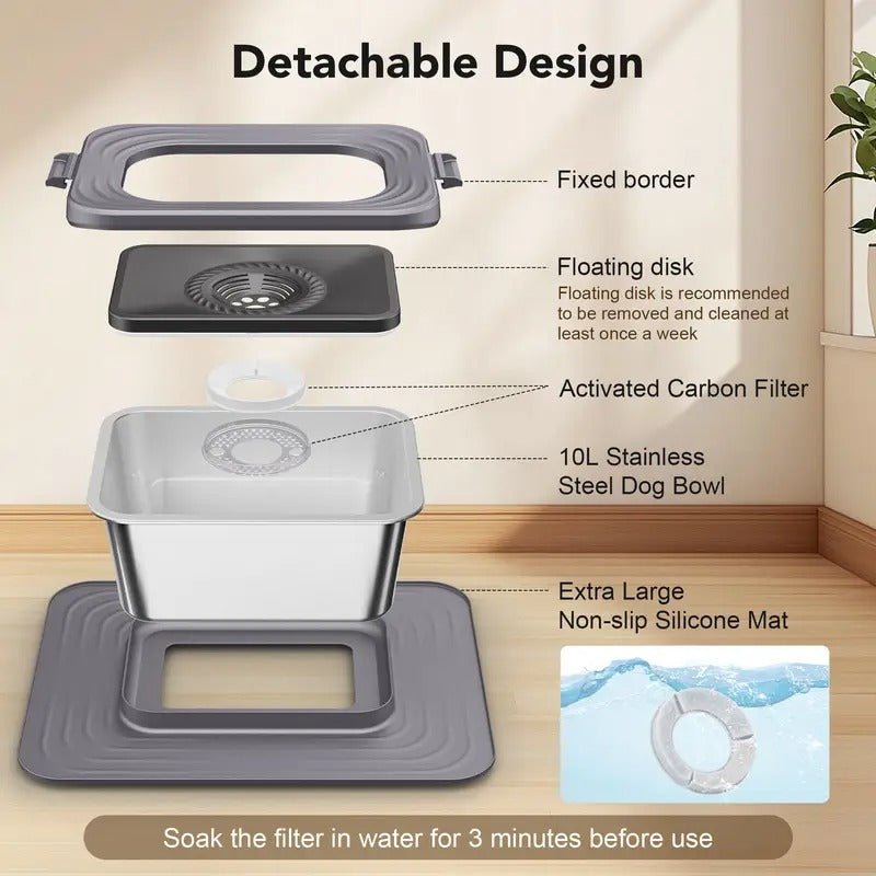 Dog Stainless Steel Water Bowl with Mat for sale - High quality Dog Supplies | Mufaal.com