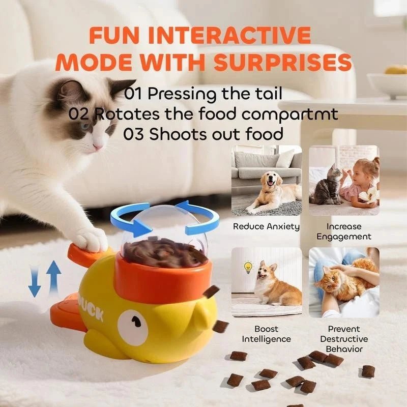 Duck Treat Dispenser Toy for Dogs & Cats – Interactive Puzzle Feeder for Training, Slow Feeding & Mental Stimulation for sale - High quality | Mufaal.com