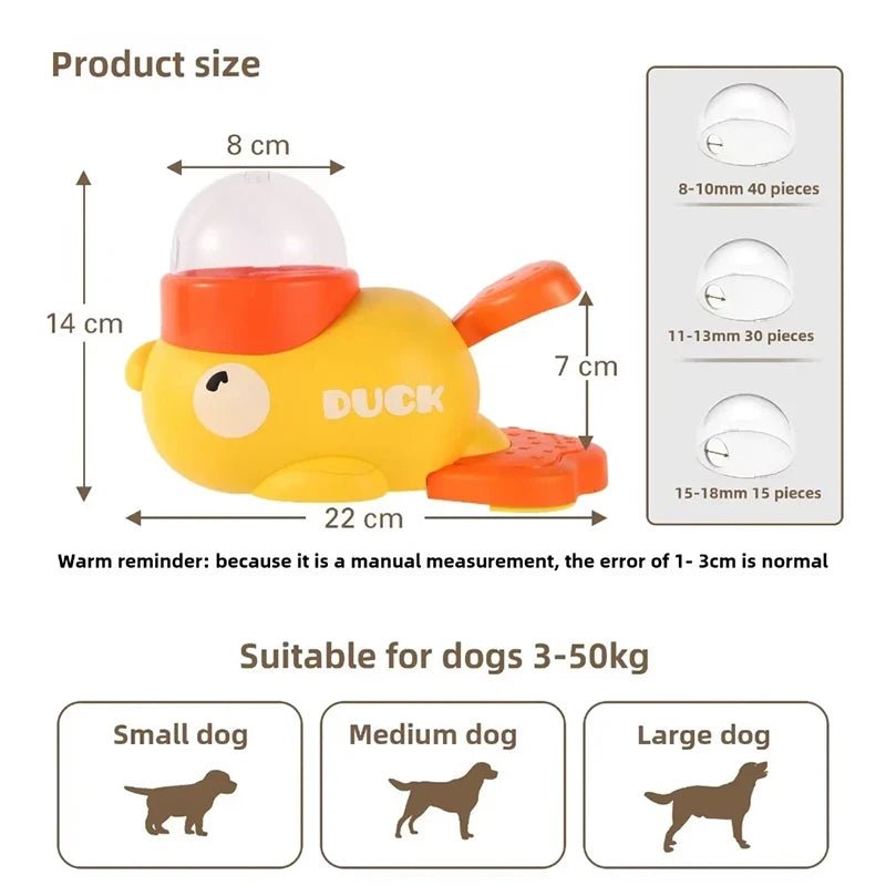 Duck Treat Dispenser Toy for Dogs & Cats – Interactive Puzzle Feeder for Training, Slow Feeding & Mental Stimulation for sale - High quality | Mufaal.com