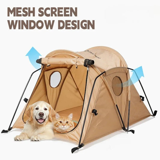 Large foldable pet playpen tent by Mufaal.com, portable outdoor enclosure for dogs and cats with mesh sides and foldable design.