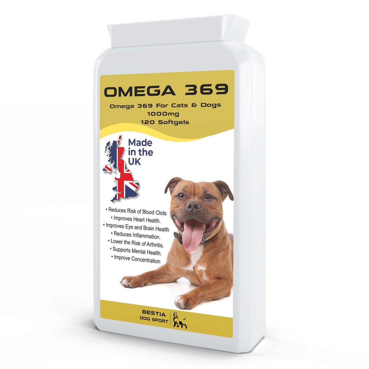 Omega 3 - 6 - 9 Dog Supplement Capsules – Skin, Coat & Immune Support for Large Breeds (120 Softgels) for sale - High quality Supplements | Mufaal.com