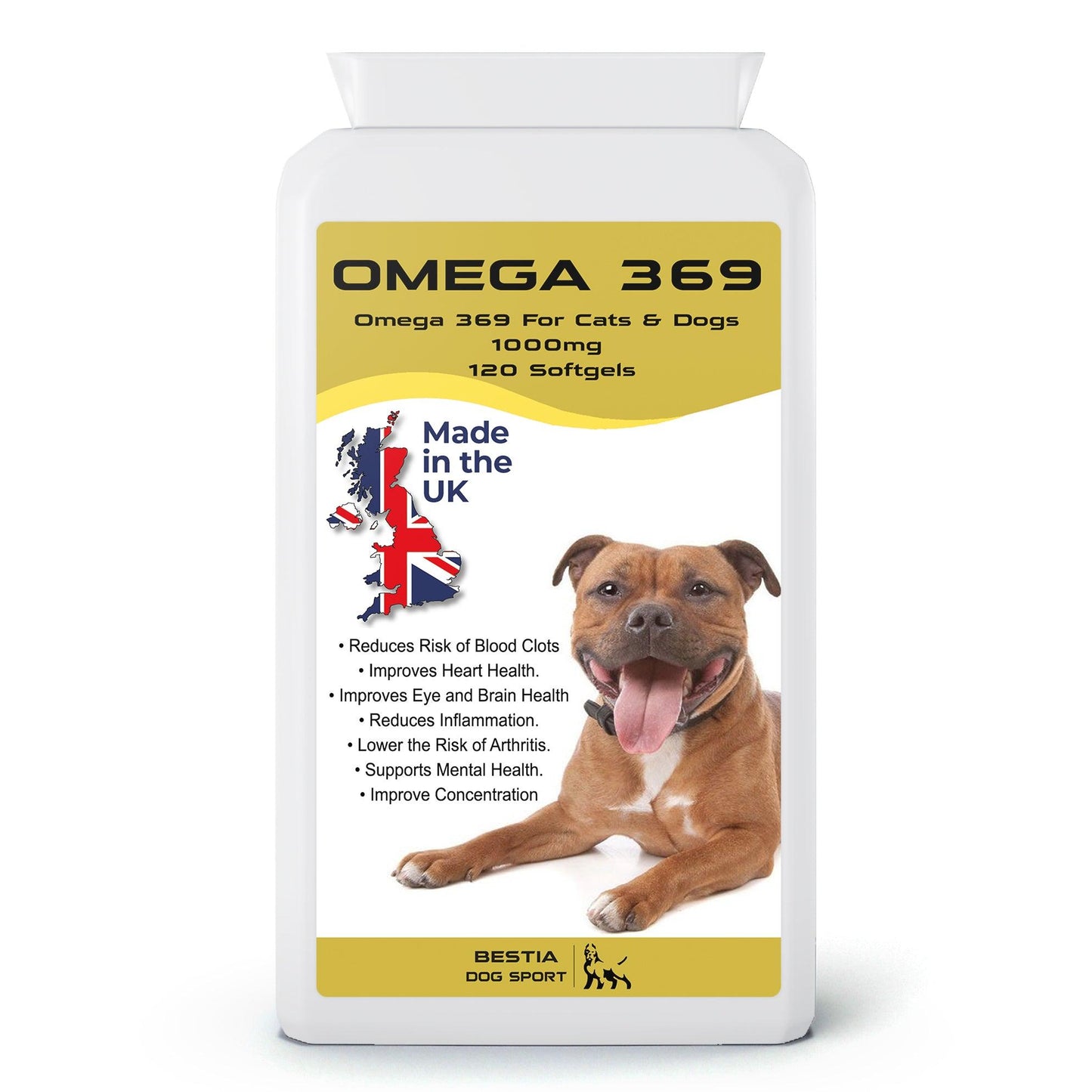 Omega 3 - 6 - 9 Dog Supplement Capsules – Skin, Coat & Immune Support for Large Breeds (120 Softgels) for sale - High quality Supplements | Mufaal.com