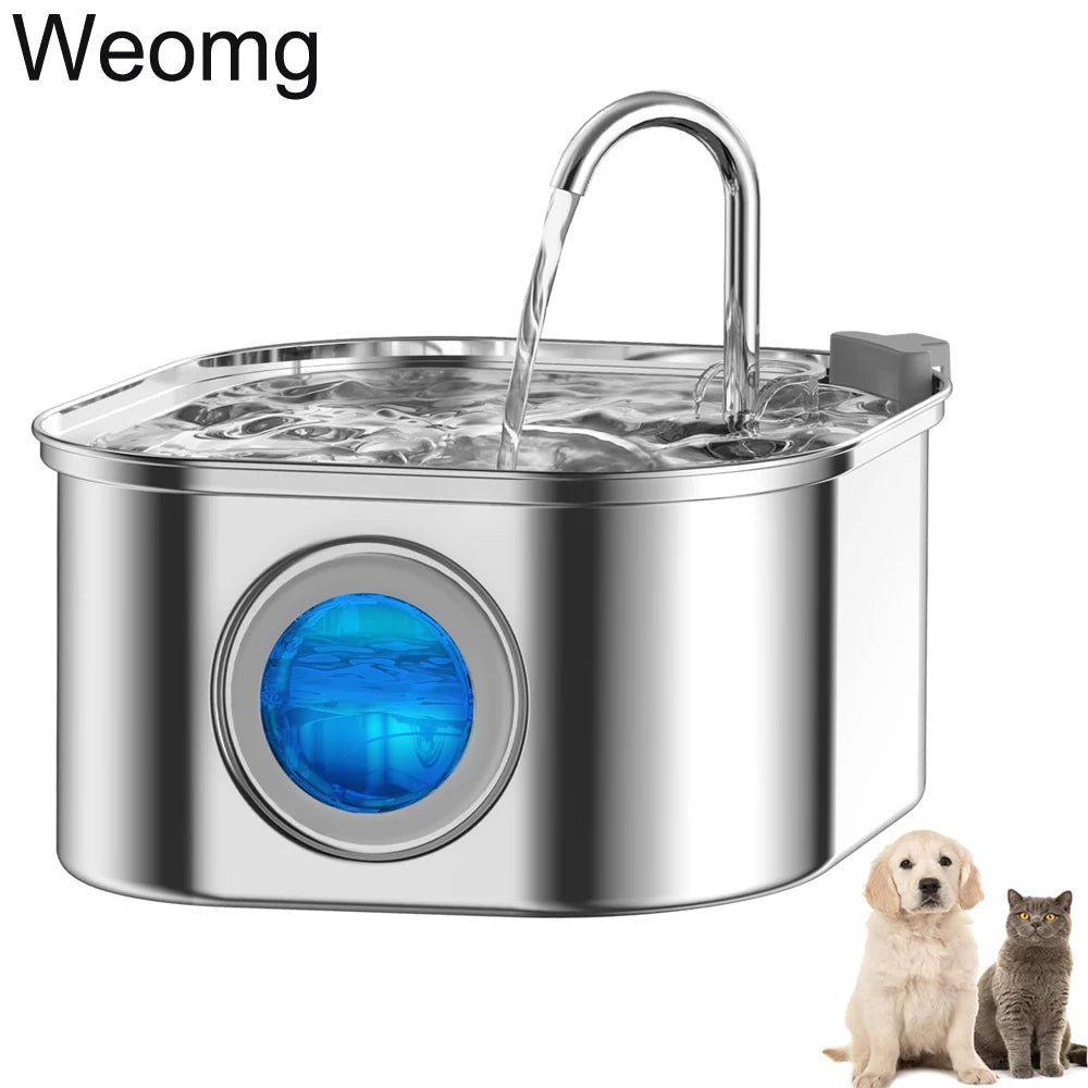 Stainless Steel Cat Water Fountain 3.2L – Ultra Quiet Pet Fountain with Double Filtration System for sale - High quality | Mufaal.com