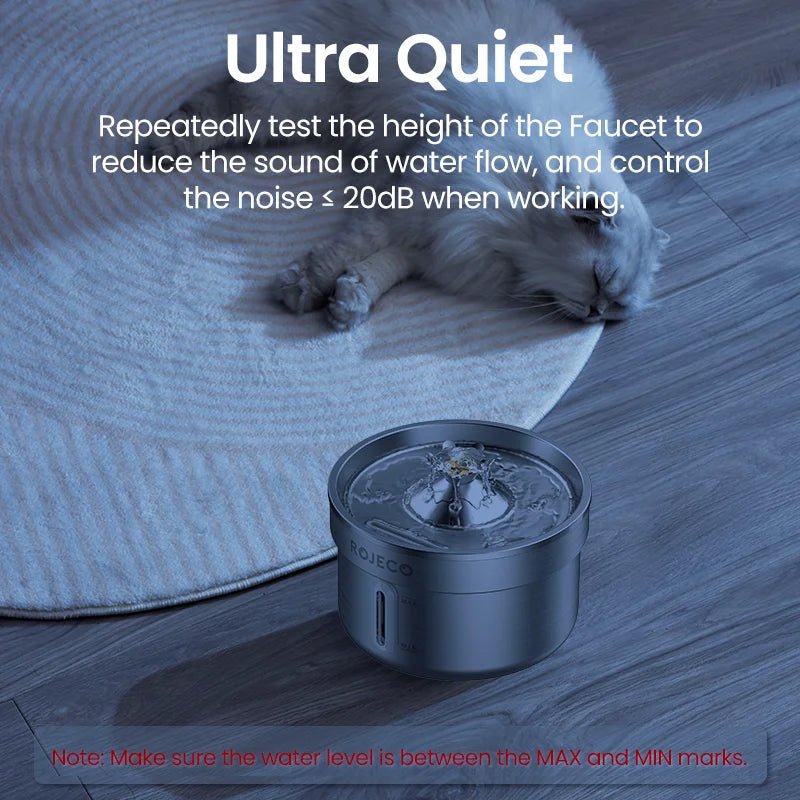 Stainless Steel Cat Water Fountain – Automatic Pet Water Dispenser 2L (Ultra Quiet, Filtered) for sale - High quality | Mufaal.com