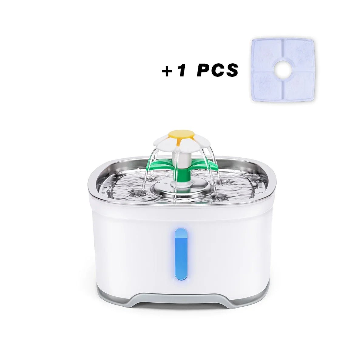 Stainless Steel Cat Water Fountain with LED – Ultra Quiet Automatic Pet Fountain with 360° Flow & Filtration System for sale - High quality | Mufaal.com