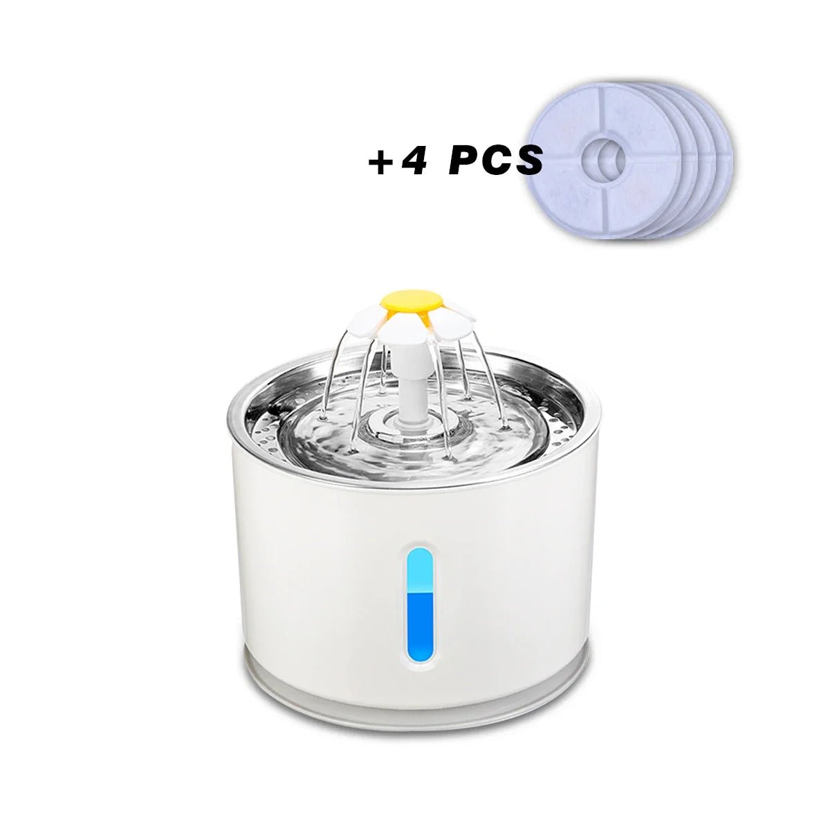 Stainless Steel Cat Water Fountain with LED – Ultra Quiet Automatic Pet Fountain with 360° Flow & Filtration System for sale - High quality | Mufaal.com