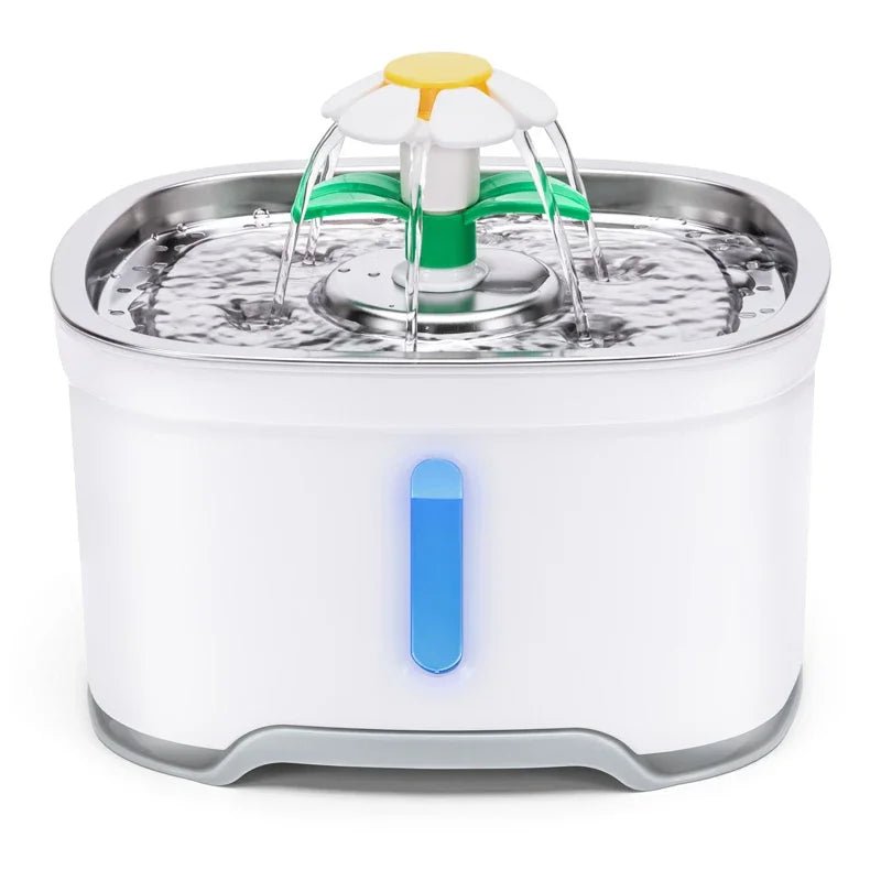 Stainless Steel Cat Water Fountain with LED – Ultra Quiet Automatic Pet Fountain with 360° Flow & Filtration System for sale - High quality | Mufaal.com