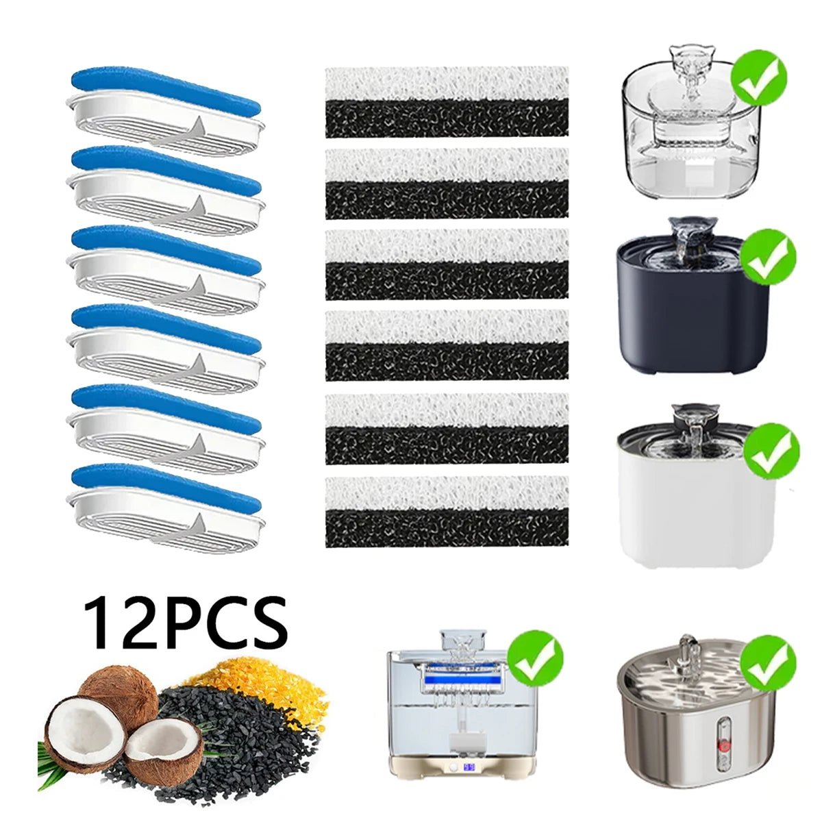 Stop Dirty Water! 12 - Pack Pet Fountain Filters – Fresh, Clean & Safe Drinking Water for sale - High quality | Mufaal.com