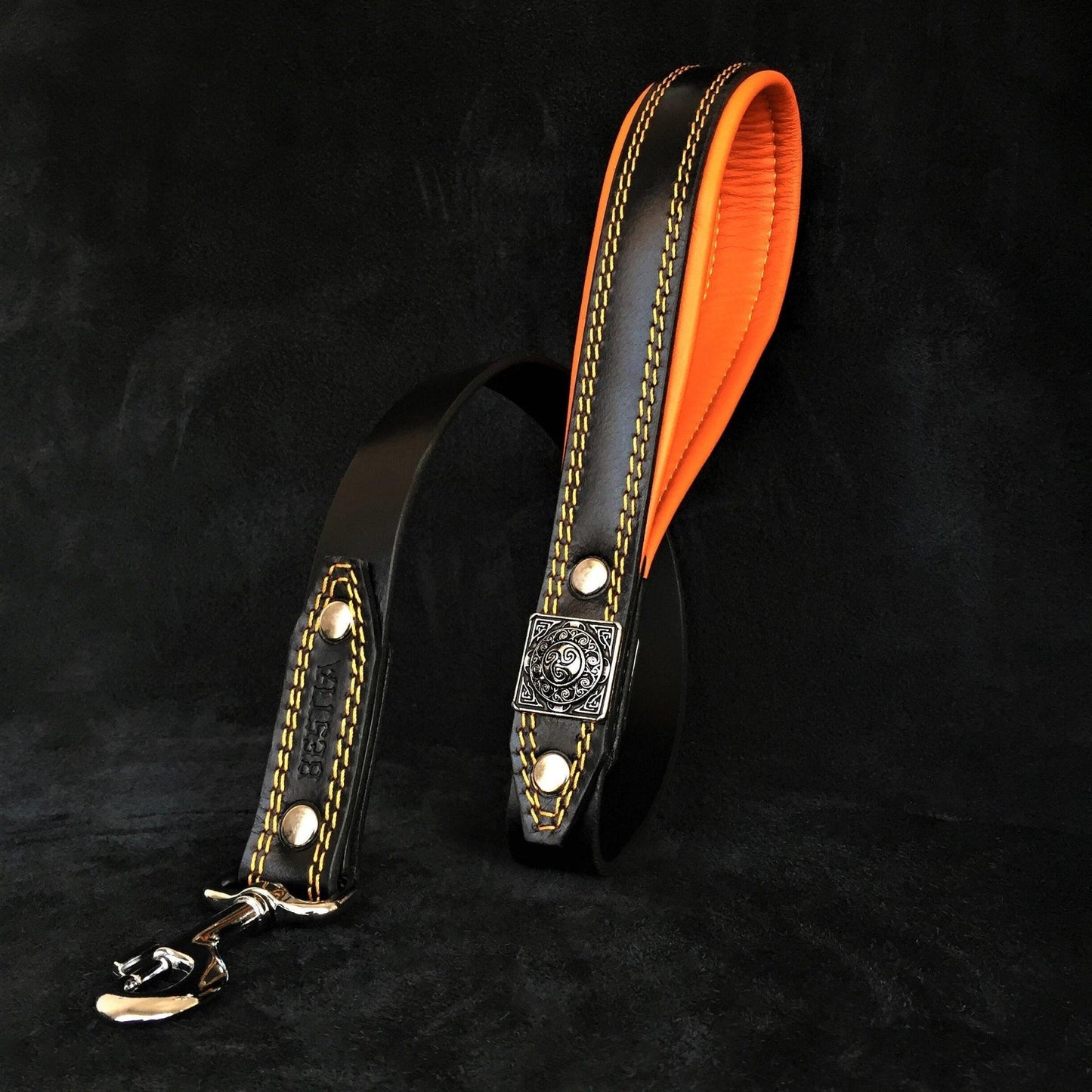 The "Eros" harness Black & Orange for sale - High quality Harnesses | Mufaal.com