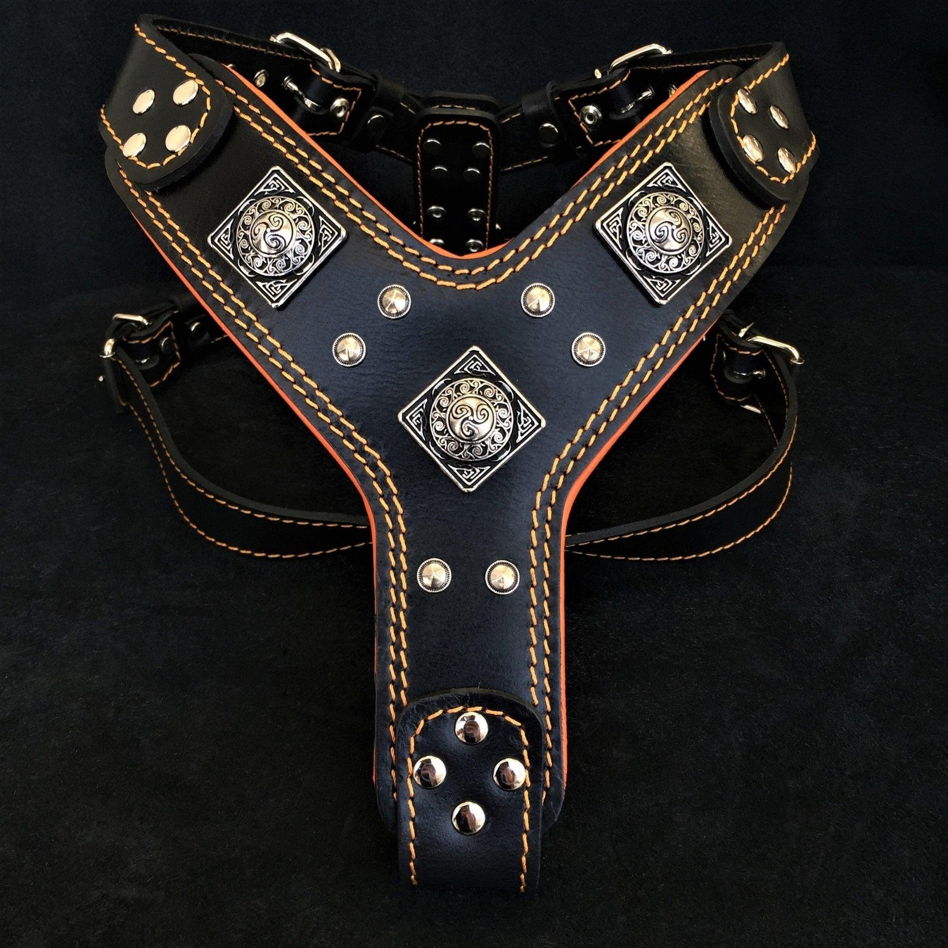 The "Eros" harness Black & Orange for sale - High quality Harnesses | Mufaal.com