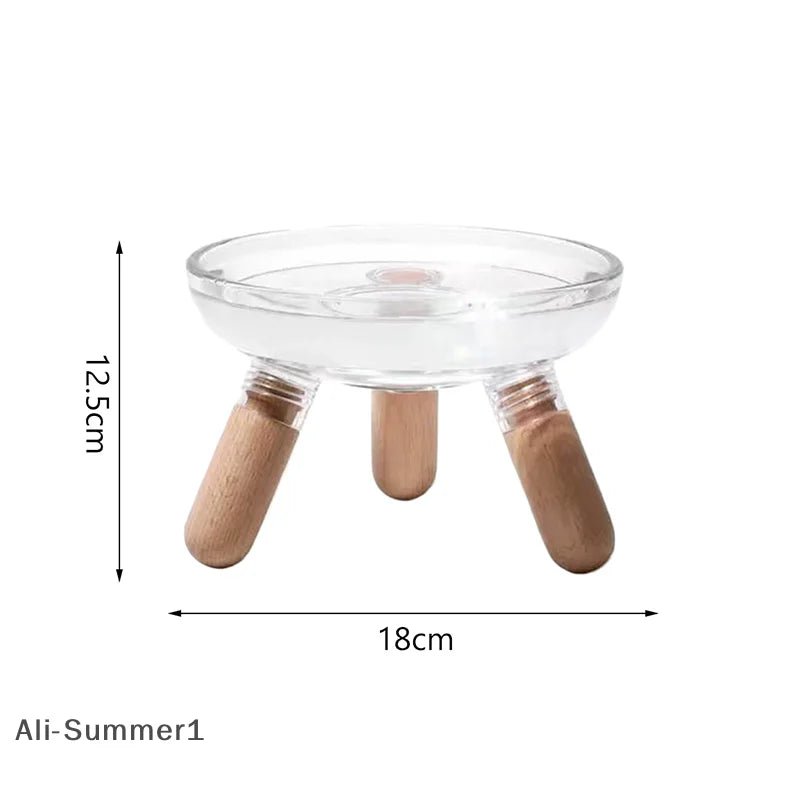 Transparent elevated cat bowl by Mufaal.com with ergonomic design and anti-spill features for healthy feline digestion.